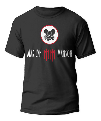 Polera Marilyn Manson Log Calavera Rock Metal Ters