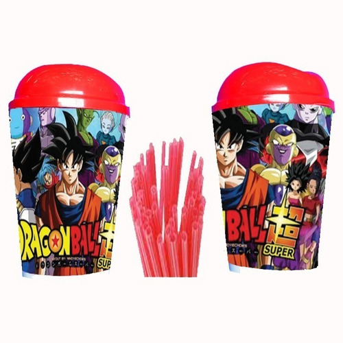 Vaso Pitillo Dragon Ball X 12 Sorpresa Piñata Regalo Fiesta