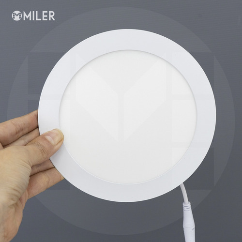 Imagen 3 de 10 de Panel Led Embutir 12w Circular Marco Blanco Ø17cm