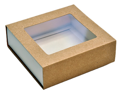 Caja Fosforera Kraft 12 X 12 X 4cm Con Ventana X 25 Unidades