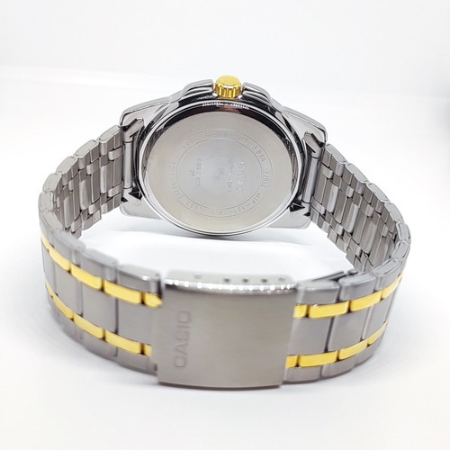 Reloj Casio Hombre Mtp-1314sg-1av Color De La Correa Plateado/dorado Color Del Bisel Plateado Color Del Fondo Negro
