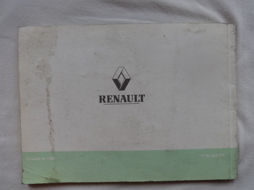 Manual Renault Clio 1996 Guantera Catalogo Instruccion Dueño (Usado)