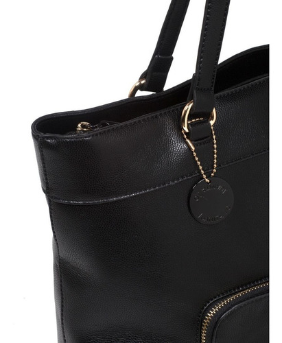 Cartera Juanita Jo Shopping Bag Daltro Negro Fucsia 10808