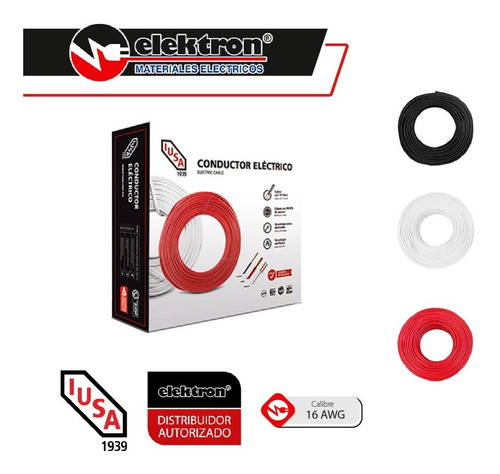 Imagen 3 de 8 de Kit 3 Cajas 100 Mts Cable Iusa Negro,blanco,rojo Thw Cal 16