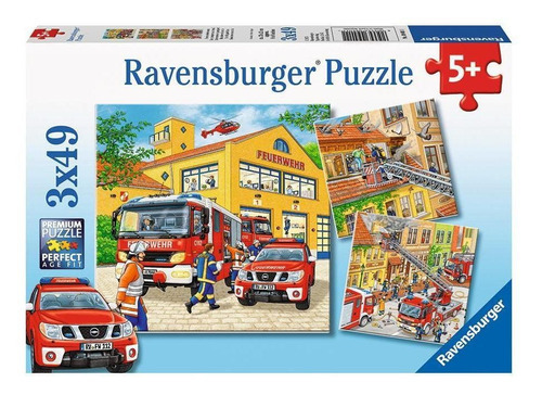 3 Rompecabezas Bomberos De 49 Piezas C/u Ravensburger