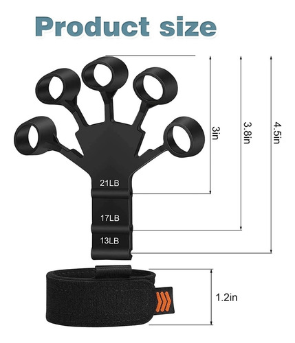 Ejercitador De Dedos Y Antebrazos Finguer Grip Black