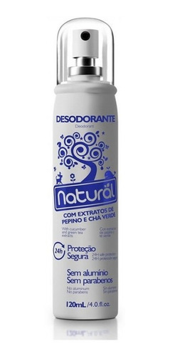 Desodorante Natural Com Extratos De Pepino E Chá Verde 120ml