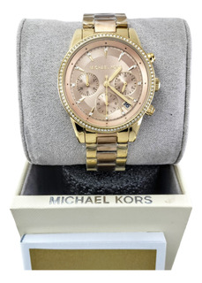 Reloj Michael Kors Ritz Mk6077 Oro Rosa Para Mujer