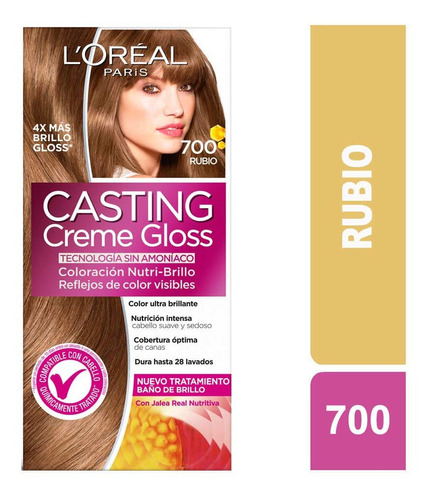 Coloración Casting Creme Gloss/ L'oréal, Rubio N°700 (5 U)
