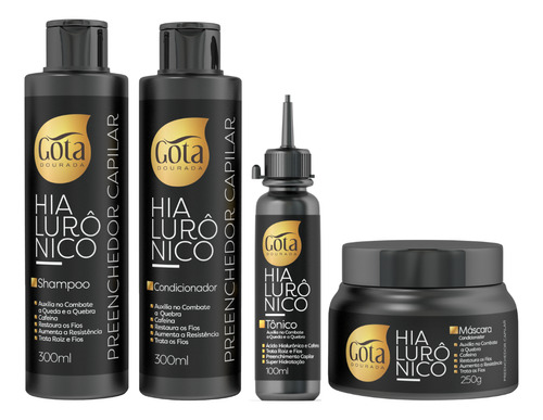  Kit Shampoo Condi Mascara Tonico Hialuronico Preenchedor