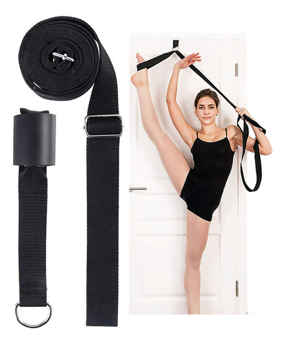 Correa Estiramiento Piernas Puerta Flexibilidad Ballet Yoga Color Negro