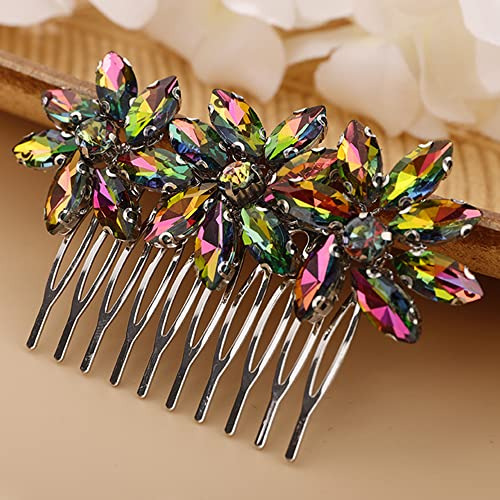 Beryuan Crystal Flower Hair Comb For Women Girls Prom 8cgst