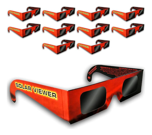 Gafas Para Eclipses Solares (paquete De 10) Con Certificados