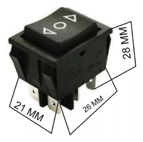 Switch Balancin Momentaneo Doble Posicion Push 6 Pin 3 Pasos Negro