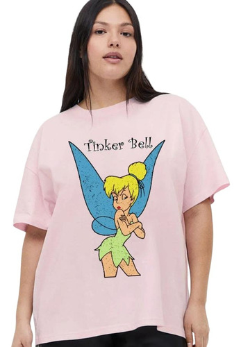 Polo Tinkerbell Disney Hada Dibujos Animados Oversize Unisex