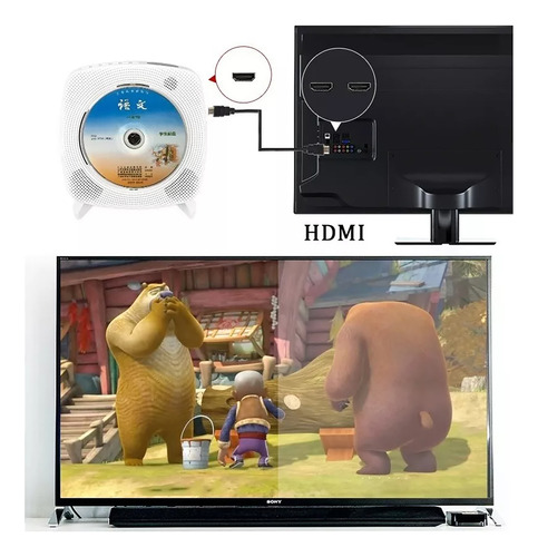 Leitor Portátil De Dvd/cd Com Bt, Controle Remoto, Fm, Conex