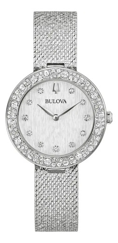 Reloj Bulova Mujer 96l329 Correa Plateado Bisel Plateado Fondo Plateado