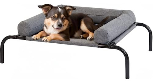 Objoy Cama Elevada Original Para Perros Con Lado Suave Para