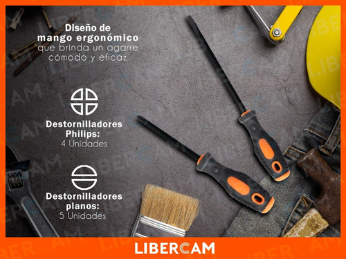 Kit Juego Destornilladores 8 Piezas Phillips Pala Imantados