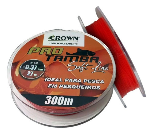 Linha Mono Crown Pro Tamba Soft Orange 0,37mm 27lb/12kg 300m