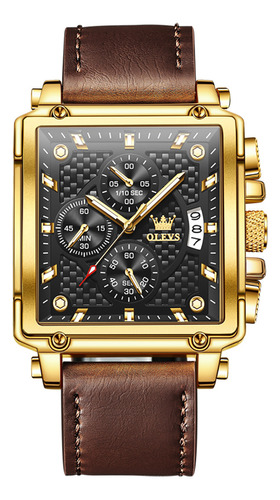 Reloj Cuadrado De Cuarzo Olevs 9925 Para Hombre