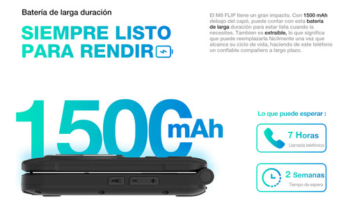Celular Con Tapa Y Teclado Agm M8 Super Resistente Tipo Cat Negro