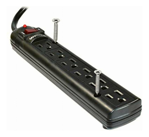 Weltron 6 Tomas De Corriente Negra Con Protector De
