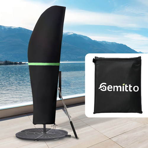 Gemitto - Funda Para Sombrilla De Patio, Impermeable, Para Exteriores, Con Cremallera Y Varilla, Para Paraguas De 2,7 A 4 M, Protección Contra Rayos Uv, Lluvia, Viento Y Polvo (420d Voladizo)