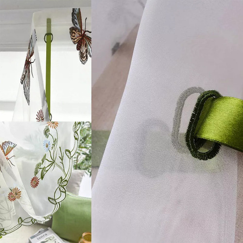 Cortinas Para Salas Sencillas Bordada Transparente De 0,8 X