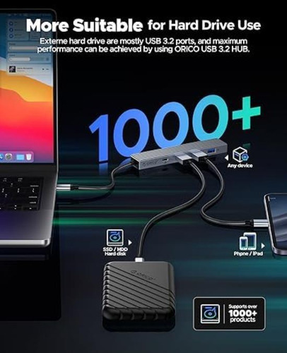 Hub Usb 10gbps Orico Usb3.2, 3 Puertos A Y C