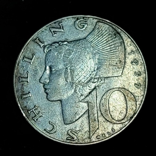 Moneda Austria 10 Chelines, 1957 Plata 0.640 Y# 2882 - 865