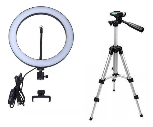 Aro Luz Led 26cm Calido/frio/mixto Con Tripode 3120