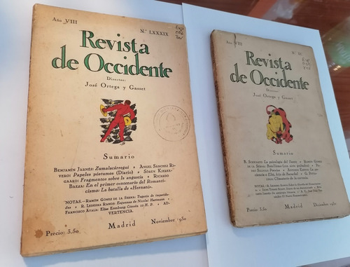Revista De Occidente Ortega Y Gasset 1930 Nos. 89 Y 90