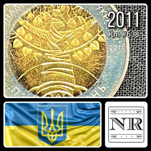 Ucrania 5 Grivna - Bimetalica 2011 - Km 638 - Arbol