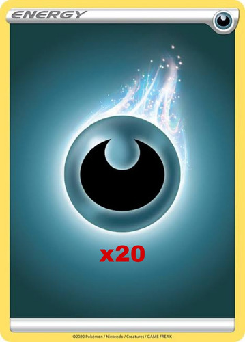 Combo 20 Energías Pokémon Tcg + 10 Cartas Comunes Aleatorias