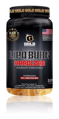 Lipo Burn Hardcore Termogenico Gold Nutrition 120 Tabs