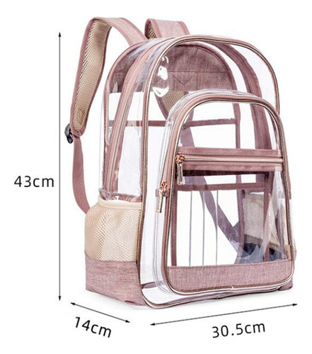 Mochila Transparente De Pvc Resistente, Transparente, Para C