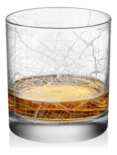 Rocks Whiskey Old Fashioned 11oz Glass Urban City Map Los Án