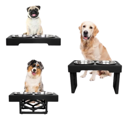 Recipiente De Comida Ajustable Con Cuenco Para Perros
