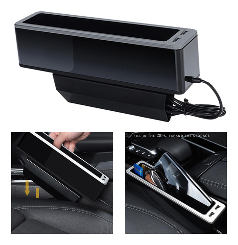Universal Car Seat Filler Usb Hole Ajuste Gris Izquierdo
