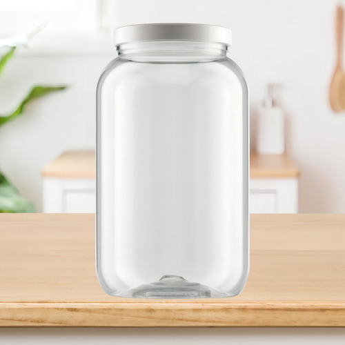 Kit 15 Pote Plástico Transparente Multiuso Tampa Rosca 3,6l Cor Branco