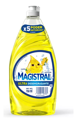 Detergente Ultra Desengrasante Limón 750ml Magistral