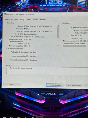 Laptop Asus Rog Strix Core I9-12900h 16ram 1tb Rtx3070 Negro (Usado)