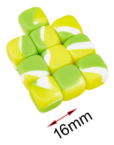 2 X 10 Cubos De Dados En De 16 Mm, Dados Amarillo Verde