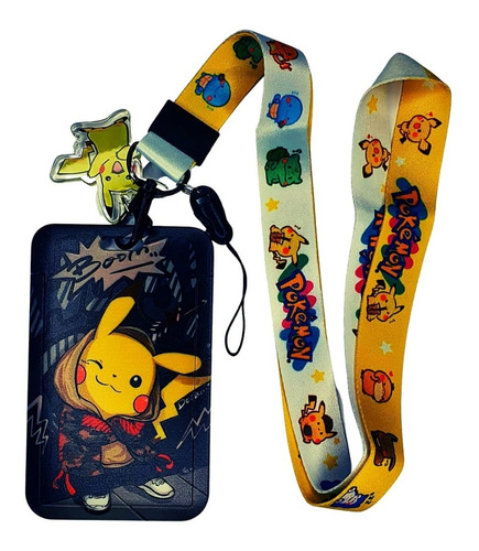 Portacredencial + Lanyard Karate Pikachu