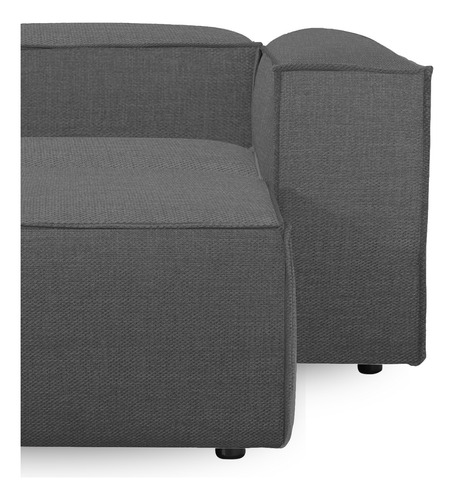 Sala Esquinera Moderna Minimalista Latt Sillón Modular Lino Gris Oscuro Lino Dalton
