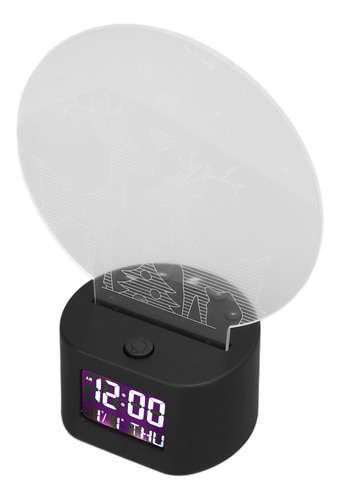 Reloj Despertador Led Con Luz Nocturna, Diseño De Alce 3d, A