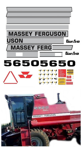 Kit Adesivos Colheitadeira Massey Ferguson 5650 Ca-11466 Mq Cor