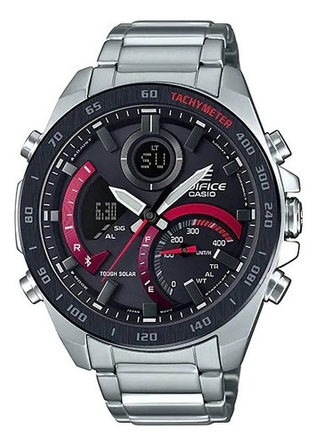 Reloj Casio Ecb-900db-1a Edifice Bluetooth Acero Sumergible Color De La Malla Plateado