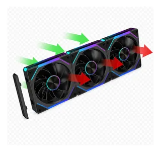 Kit Fan Magnético Reverse 3 Em 1 Obsid Unifan ARGB 120mm Preto